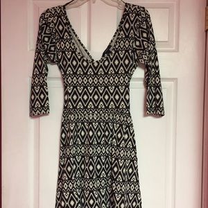 Black and white tribal print dress